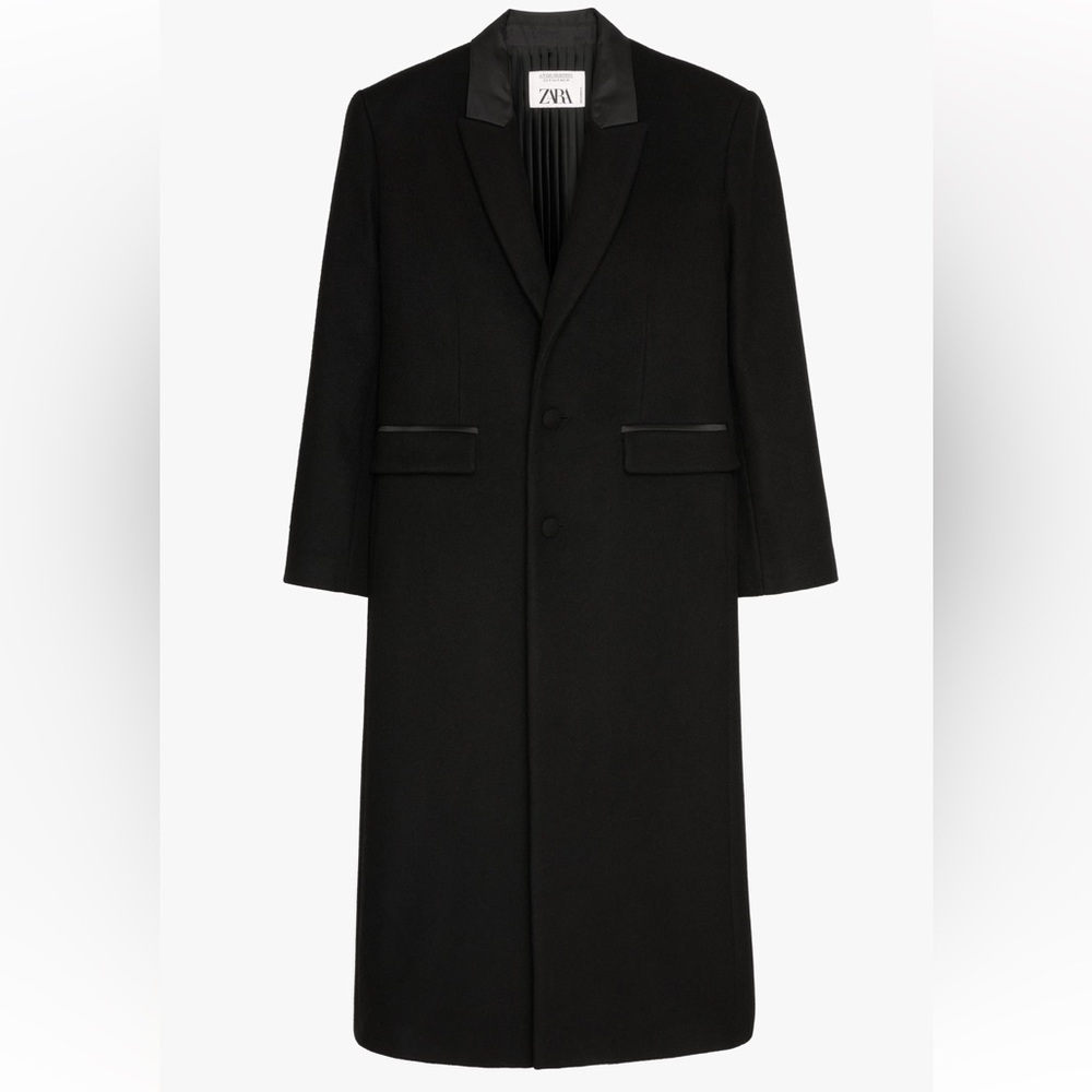 Zara Limited Edition Wool Coat with Pleated Lining